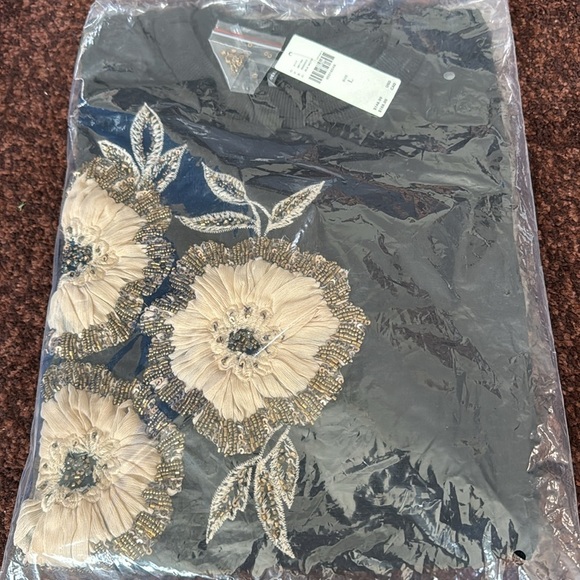 NWT! By Anthropologie Floral Appliqué Crew-Neck Sweater - Multiple 🏀 - Picture 6 of 7